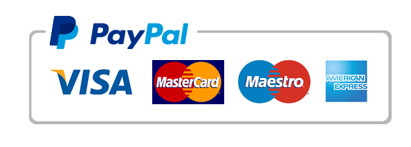 Métodos de pago: PayPal, Visa, Mastercard, Maestro y American Express